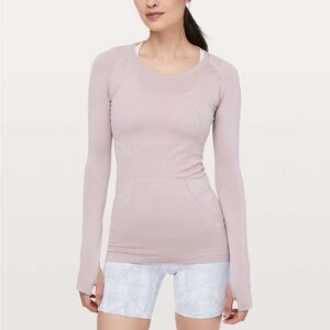 Lululemon Swiftly Tech Long-Sleeve Shirt in Light Pink
